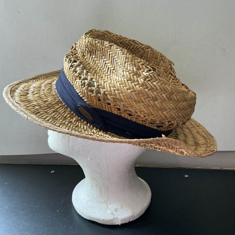 Panama Jack Straw Hat Blue Band Large/ X-Large Crushed